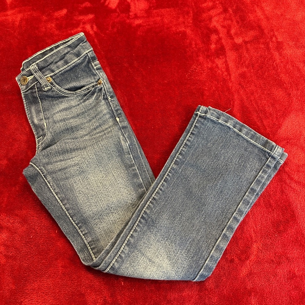 Paper Denim & Cloth Girls Medium Wash Bootcut Jeans Size 7 Stretch Denim